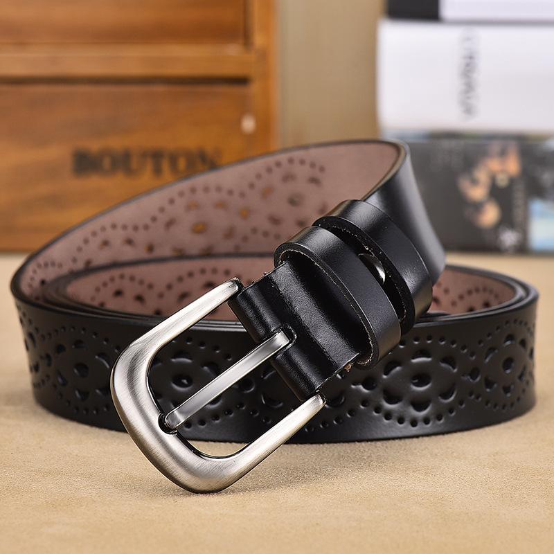 Belts |  Womens Allegra K- Carved Multi-Hole Flower Hollow Alloy Pin Buckle Belt Accessories Belts