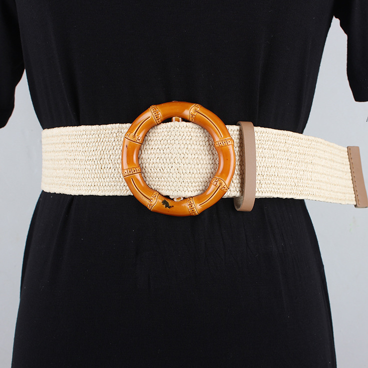 Belts |  Womens Allegra K- Round Buckle Woven Belt Boho Vintage Style Accessories Belts