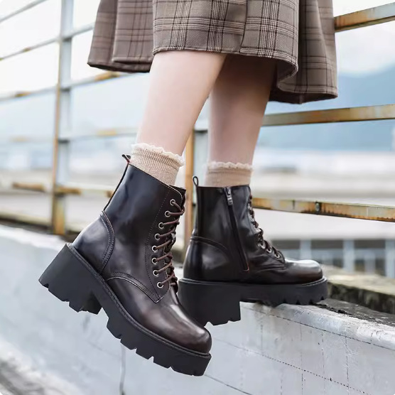 Booties |  Womens Allegra K – Platform Chunky Heels Combat Boots Booties Booties