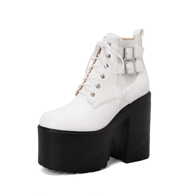 Booties |  Womens Allegra K – Platform Chunky High Heel Combat Boots Booties Booties