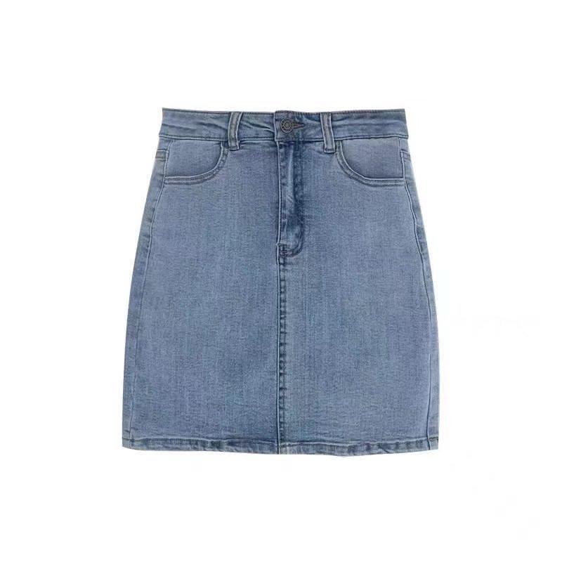 Bottoms |  Womens Agnes Orinda- Back Vent Denim Skirt Pack, Grey Blue Bottoms Bottoms